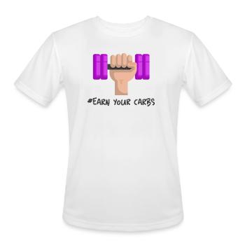 Earn_your_carbs - Men's Moisture Wicking Performance T-Shirt - white - Front - Jackson (183cm)