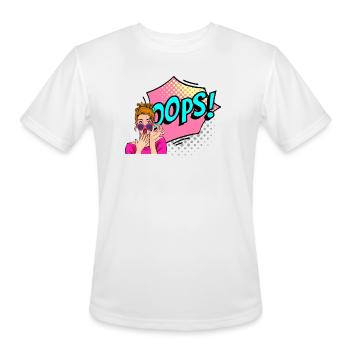 Oops Pop Art Girl Graphic - Men's Moisture Wicking Performance T-Shirt - white - Front - Jackson (183cm)
