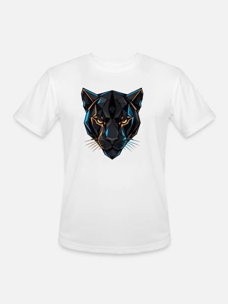 Neon Panther Wild Precision - Men's Moisture Wicking Performance T-Shirt - white
