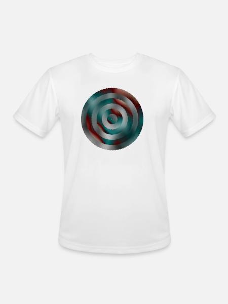 Spiral Teal Red Gradient Rings - Men's Moisture Wicking Performance T-Shirt - white