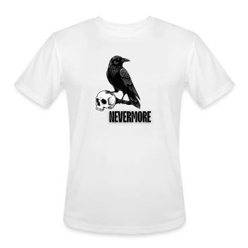 Raven and Skull Monochrome Gothic - Men's Moisture Wicking Performance T-Shirt - white - Front - Jackson (183cm)