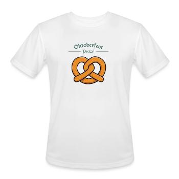 Oktoberfest German Pretzel Typography Art - Men's Moisture Wicking Performance T-Shirt - white - Front - Jackson (183cm)