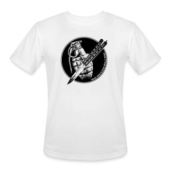 Midnight Knife Grip Emblem - Men's Moisture Wicking Performance T-Shirt - white - Front - Jackson (183cm)