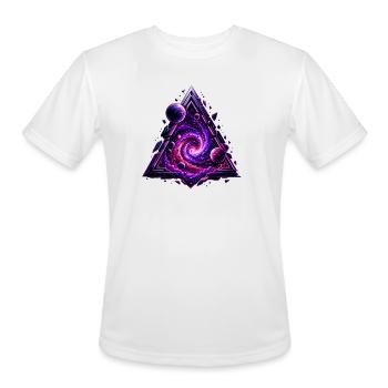 Cosmic Prism in Violet Triangle - Men's Moisture Wicking Performance T-Shirt - white - Front - Jackson (183cm)