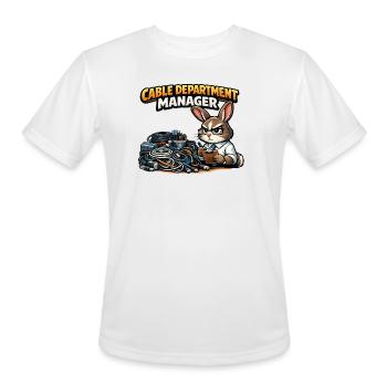 Responsable du département câble Bunny - T-Shirt Performance pour hommes - blanc - Devant - Jackson (183cm)