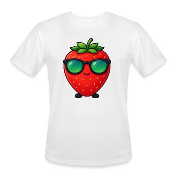 Kawaii Strawberry with Sunglasses Minimalist - Men's Moisture Wicking Performance T-Shirt - white - Front - Jackson (183cm)