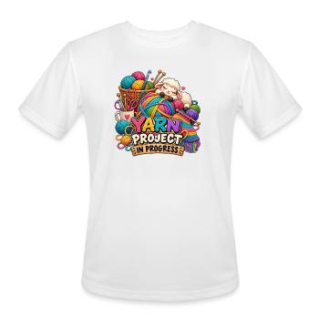 Yarn Project In Progress - Men's Moisture Wicking Performance T-Shirt - white - Front - Jackson (183cm)