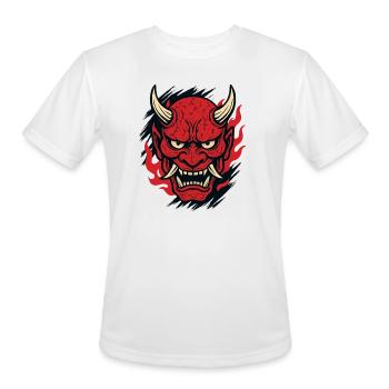 Demon Flame Oni Head - Men's Moisture Wicking Performance T-Shirt - white - Front - Jackson (183cm)