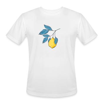 Hand Drawn Lemon Branch - Men's Moisture Wicking Performance T-Shirt - white - Front - Jackson (183cm)