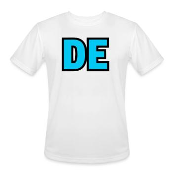 DE Initials Block Logo - Men's Moisture Wicking Performance T-Shirt - white - Front - Jackson (183cm)