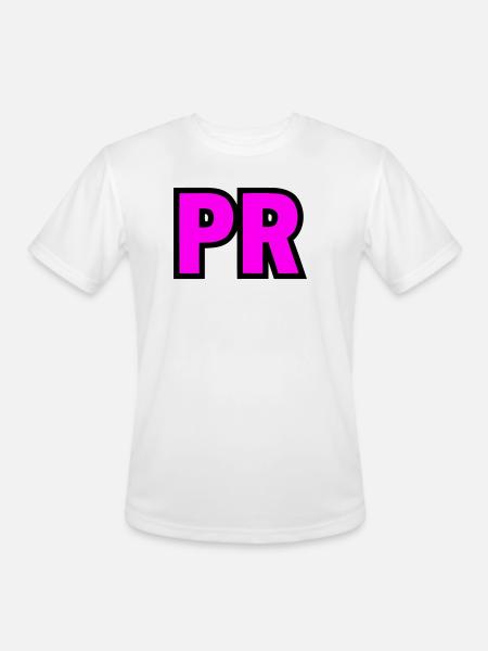 PR Initials Block Logo - Men's Moisture Wicking Performance T-Shirt - white