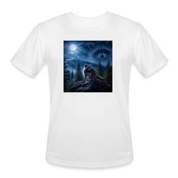 Moonlit Forest Raccoon Guardian - Men's Moisture Wicking Performance T-Shirt - white - Front - Jackson (183cm)
