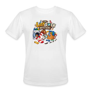 Lost Sock Mystery: Sock Detective - Men's Moisture Wicking Performance T-Shirt - white - Front - Jackson (183cm)