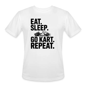 Eat. Sleep. Go Kart. Repeat. - Men's Moisture Wicking Performance T-Shirt - white - Front - Jackson (183cm)