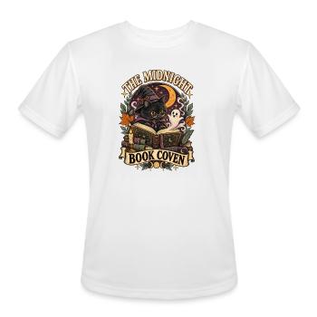 Midnight Book Coven – Witchy Black Cat Reader - Men's Moisture Wicking Performance T-Shirt - white - Front - Jackson (183cm)