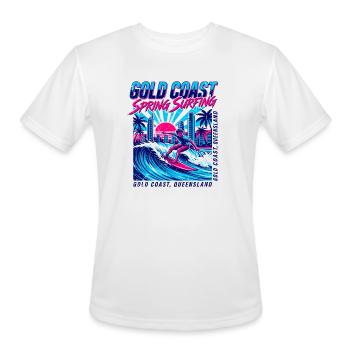 Gold Coast Queensland Retro Surfing Spring - Men's Moisture Wicking Performance T-Shirt - white - Front - Jackson (183cm)