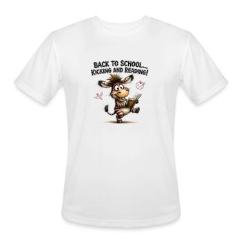 Funny_Striped_Equine_Reading_Vibe - Men's Moisture Wicking Performance T-Shirt - white - Front - Jackson (183cm)