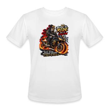 Born to Ride – Skeleton Biker Superbike - Men's Moisture Wicking Performance T-Shirt - white - Front - Jackson (183cm)