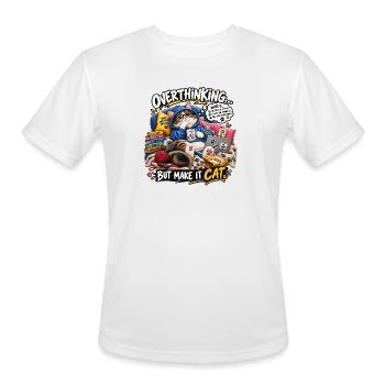 Overthinking Cat Cozy Chaos - Men's Moisture Wicking Performance T-Shirt - white - Front - Jackson (183cm)