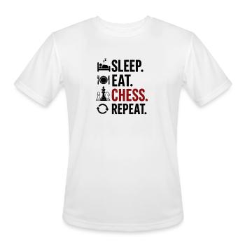 Sleep Eat Chess Repeat - Men's Moisture Wicking Performance T-Shirt - white - Front - Jackson (183cm)