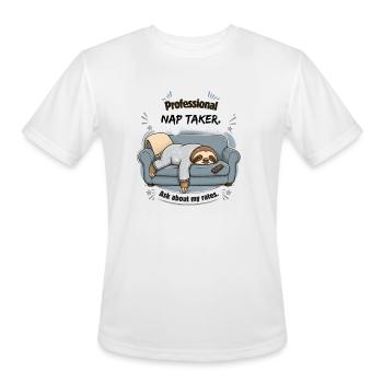 Cozy Sloth Pajama Couch - Men's Moisture Wicking Performance T-Shirt - white - Front - Jackson (183cm)