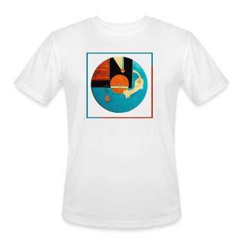 Abstract Cat Orbit Circle - Men's Moisture Wicking Performance T-Shirt - white - Front - Jackson (183cm)
