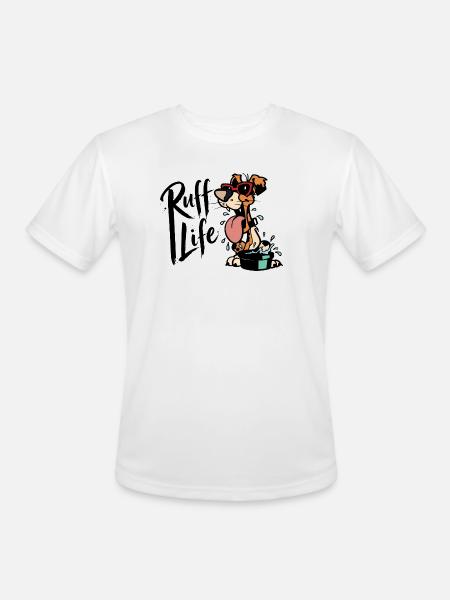 Splashy Sunglasses Pup - Men's Moisture Wicking Performance T-Shirt - white
