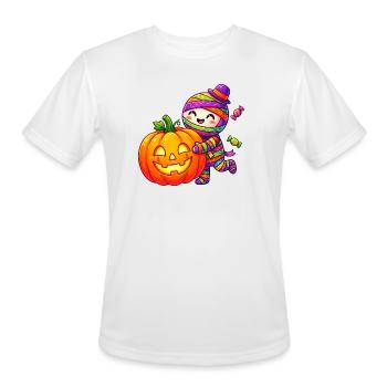 Cute Pumpkin Mummy Halloween - Men's Moisture Wicking Performance T-Shirt - white - Front - Jackson (183cm)