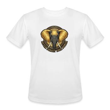 Never Forget Your Power Elephant Emblem - Men's Moisture Wicking Performance T-Shirt - white - Front - Jackson (183cm)