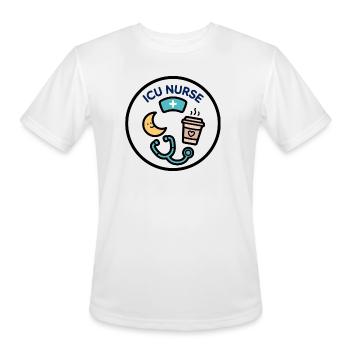 ICU Nurse Moon Coffee Stethoscope - Men's Moisture Wicking Performance T-Shirt - white - Front - Jackson (183cm)