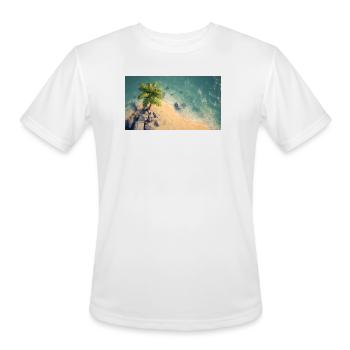 Tropical Palm Beach Cliff - Men's Moisture Wicking Performance T-Shirt - white - Front - Jackson (183cm)
