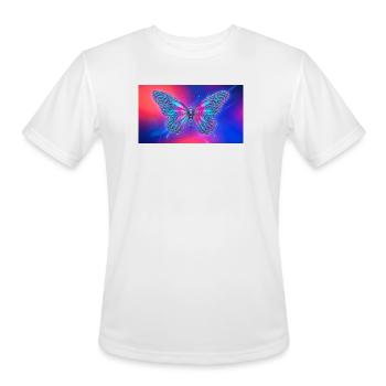 Neon Prism Butterfly - Men's Moisture Wicking Performance T-Shirt - white - Front - Jackson (183cm)