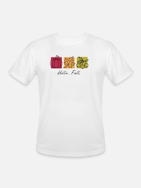 Hello Fall - Men's Moisture Wicking Performance T-Shirt - white