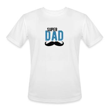 Fathers Day Gift wife daughter son super dad - Men's Moisture Wicking Performance T-Shirt - white - Front - Jackson (183cm)
