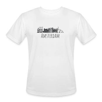 Black&White Amsterdam City Skyline - Men's Moisture Wicking Performance T-Shirt - white - Front - Jackson (183cm)