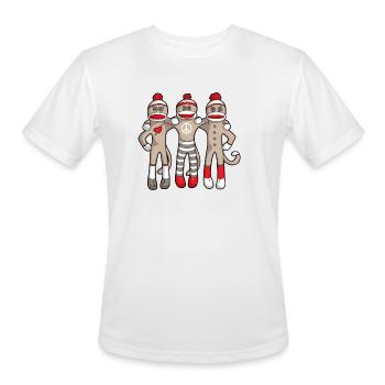 Sock Monkey Buddies - Men's Moisture Wicking Performance T-Shirt - white - Front - Jackson (183cm)