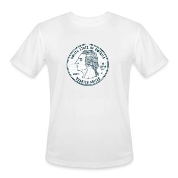COIN COLLECTOR: USA Quarter Dollar Design Gift - Men's Moisture Wicking Performance T-Shirt - white - Front - Jackson (183cm)