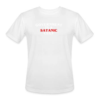 Government is a Satanic cult - Men's Moisture Wicking Performance T-Shirt - white - Front - Jackson (183cm)