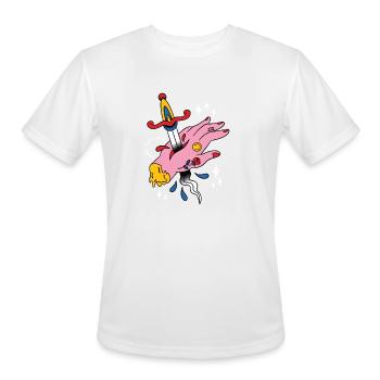 TRIPPY STABBED HAND TATTOO - Men's Moisture Wicking Performance T-Shirt - white - Front - Jackson (183cm)
