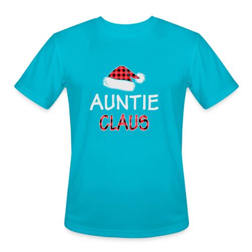 Red Plaid Auntie Claus - Men's Moisture Wicking Performance T-Shirt