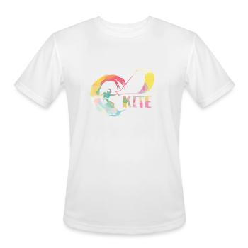 Kite Kiteboarding Kitesurfing Gift - Men's Moisture Wicking Performance T-Shirt - white - Front - Jackson (183cm)