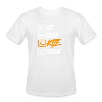 Kite Kiteboarding Kitesurfing Gift - Men's Moisture Wicking Performance T-Shirt - white - Front - Jackson (183cm)
