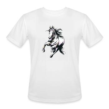 Horse Watercolor Equestrian - Men's Moisture Wicking Performance T-Shirt - white - Front - Jackson (183cm)