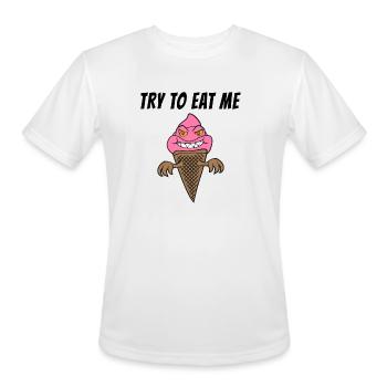 Funny Scary Ice Cream Cone Summertime Horror Spook - Men's Moisture Wicking Performance T-Shirt - white - Front - Jackson (183cm)