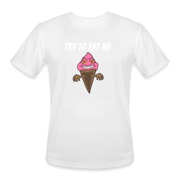 Funny Scary Ice Cream Cone Summertime Horror Spook - Men's Moisture Wicking Performance T-Shirt - white - Front - Jackson (183cm)