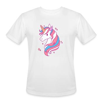 Trans Pride Unicorn LGBT Trans Ally - Men's Moisture Wicking Performance T-Shirt - white - Front - Jackson (183cm)