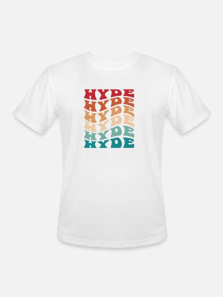 Funny Personalized Hyde Name Themed Apparel - Men's Moisture Wicking Performance T-Shirt - white