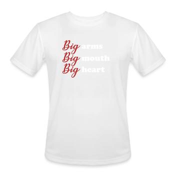 Big arms big mouth big heart - Men's Moisture Wicking Performance T-Shirt - white - Front - Jackson (183cm)