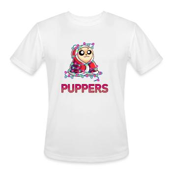Comfy Christmas Pupper - Men's Moisture Wicking Performance T-Shirt - white - Front - Jackson (183cm)