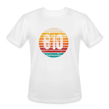 Distressed Vintage Sunset 810 Area Code - Men's Moisture Wicking Performance T-Shirt - white - Front - Jackson (183cm)